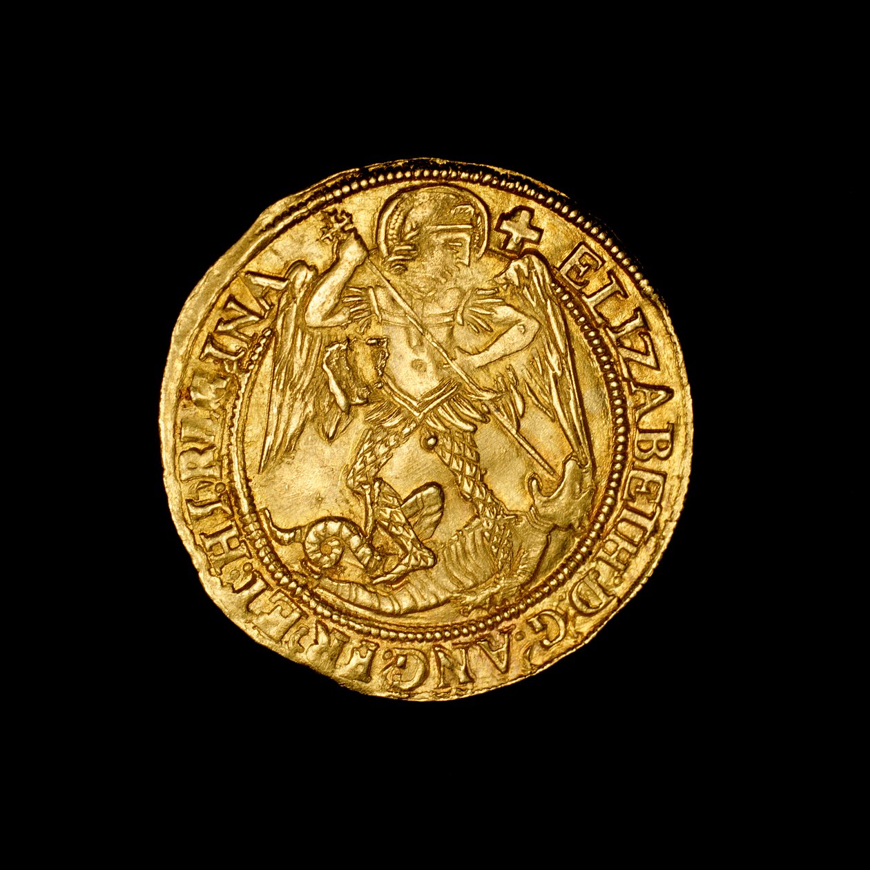 Moneda inglesa de ángel de oro martillado de Hippolyte Lalaise Devéria