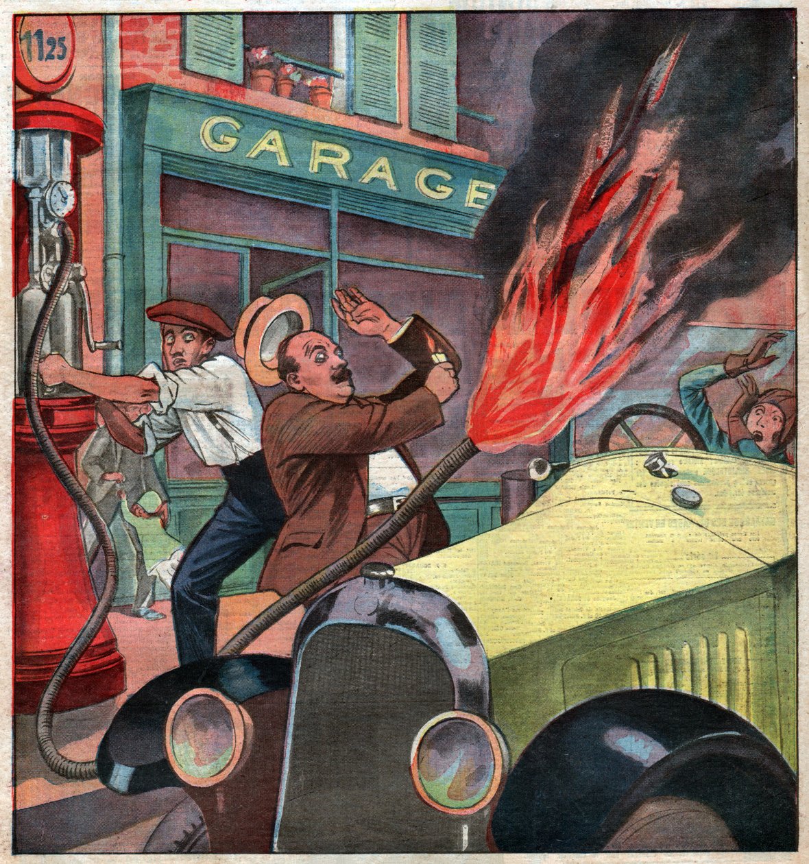 Incendio en una gasolinera de Ferdinand Georg Waldmuller