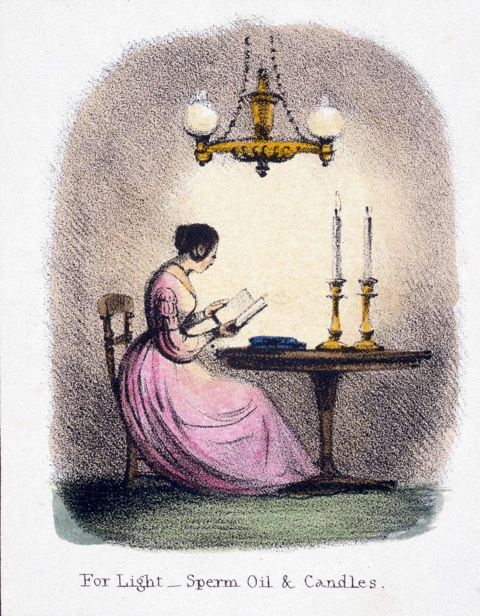 Para luz, aceite de esperma y velas, c. 1845 de Frederick (attr. to) Barnard