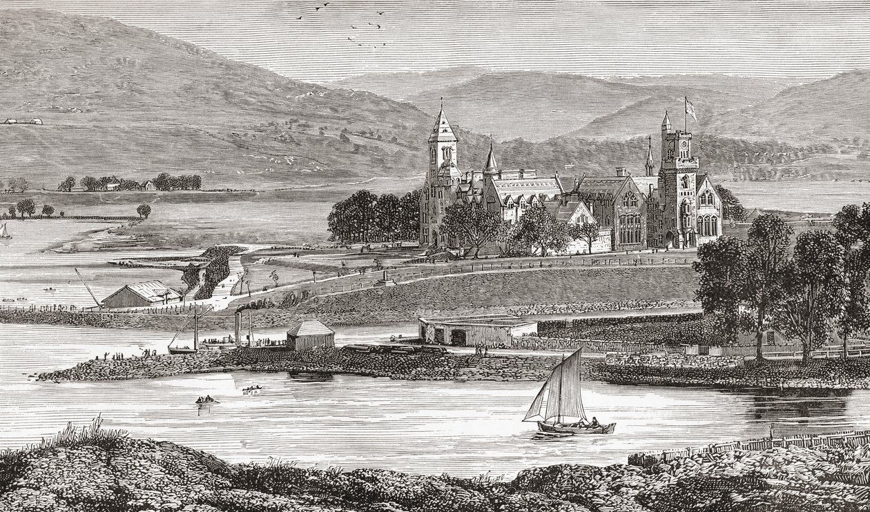 Abadía de Fort Augustus, también conocida como Abadía de San Benito, Fort Augustus, Inverness-shire, Escocia de . .