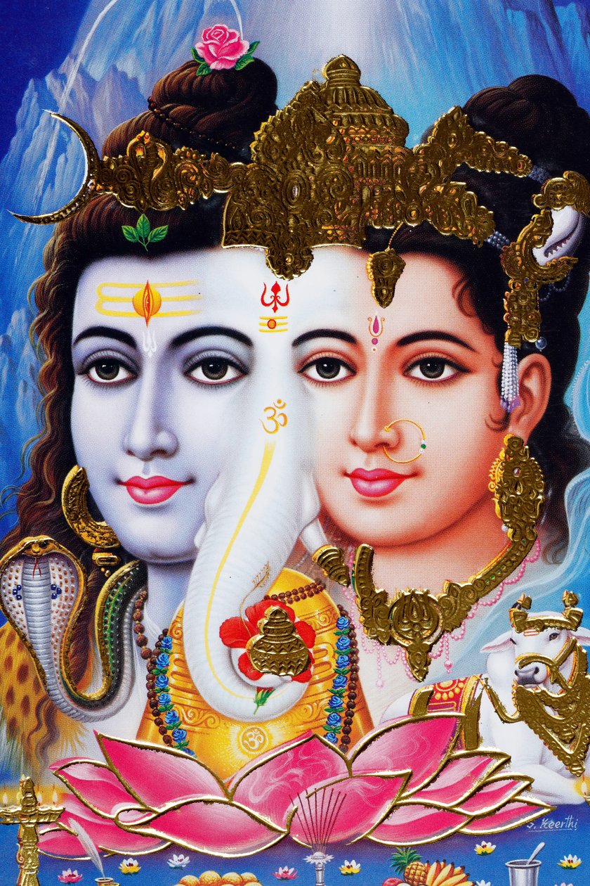 Dios hindú Shiva y diosa Parvati de . .