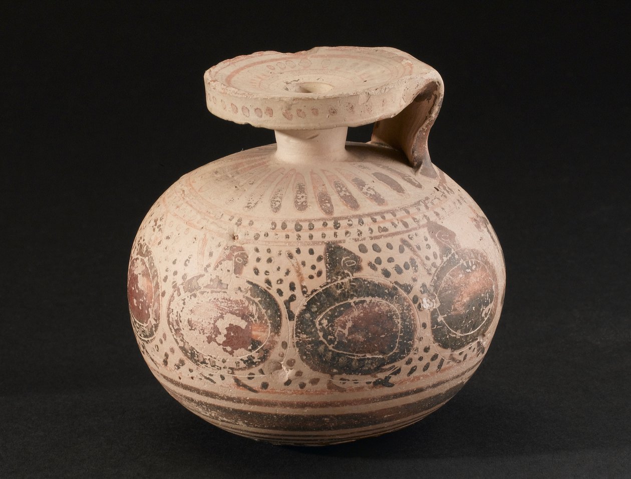 Vasija de cerámica decorada, corintia, 575-550 a.C. de John Pardon
