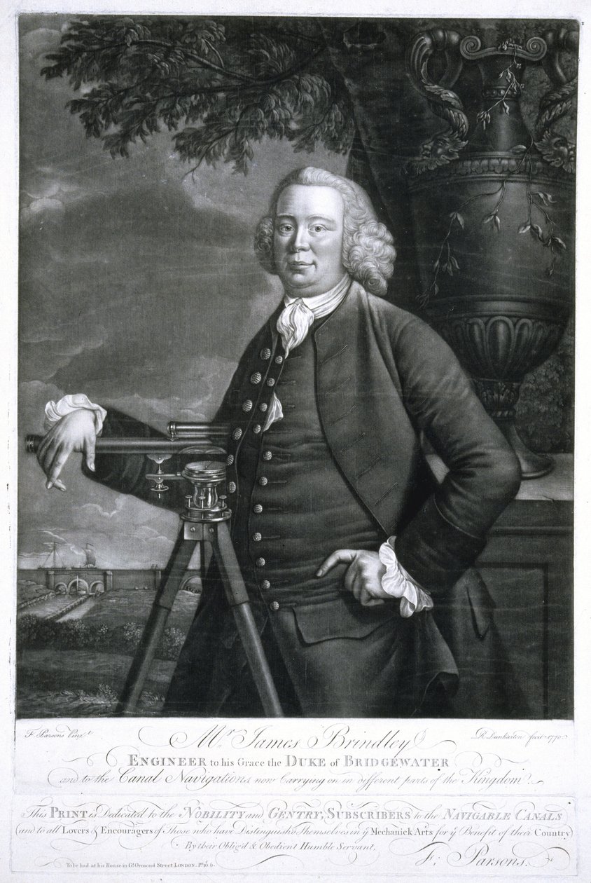 James Brindley, ingeniero civil y constructor de canales británico de Frederick (attr. to) Barnard