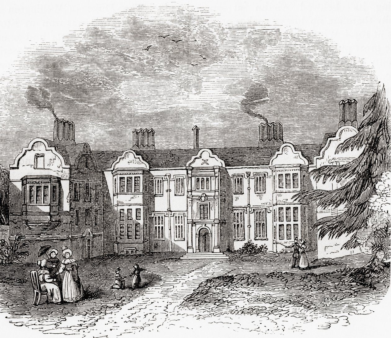 Ladye Place, Hurley, Berkshire, Inglaterra, vista aquí a principios del siglo XIX de . .