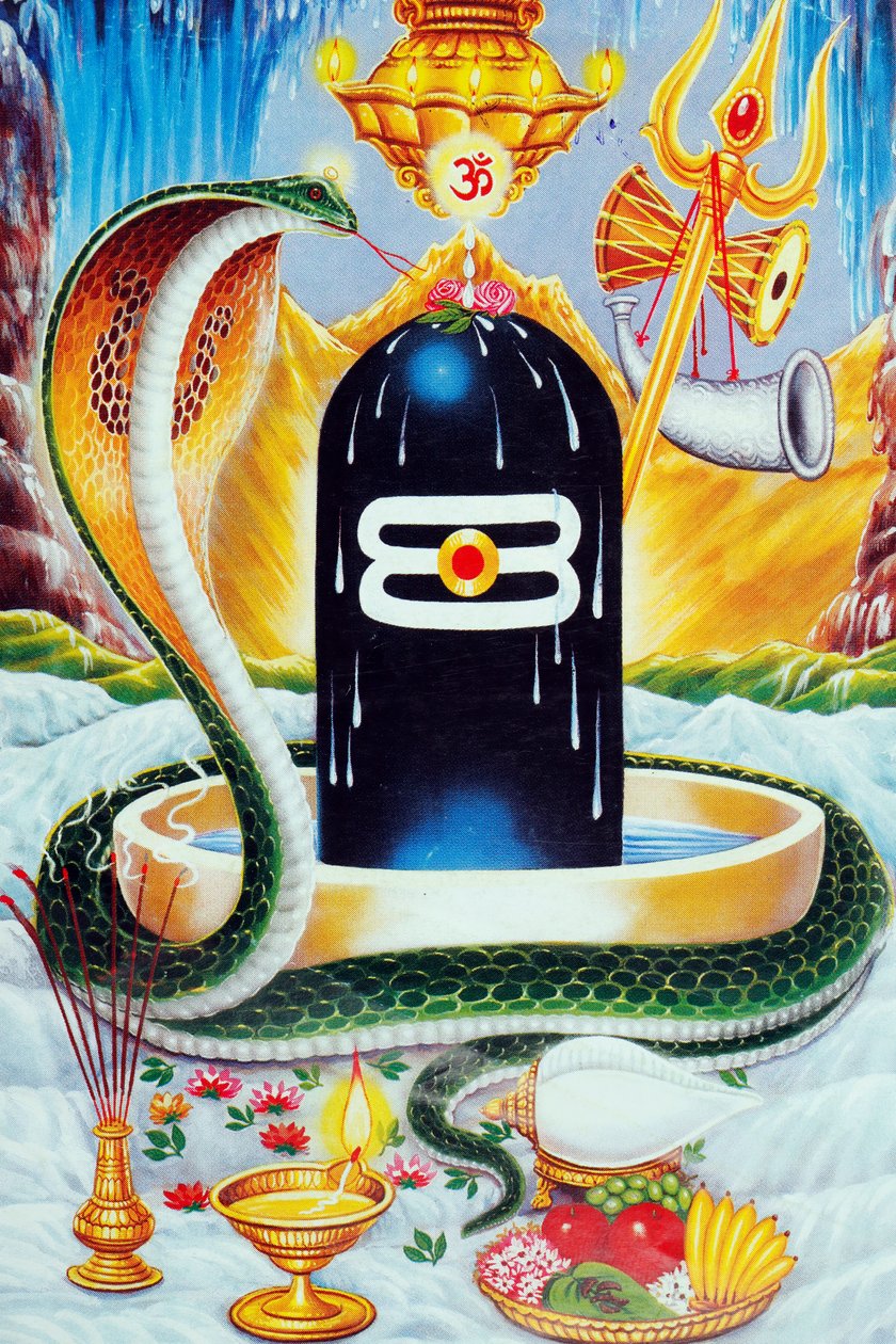 Lingam representando el falo del dios hindú Shiva de . .