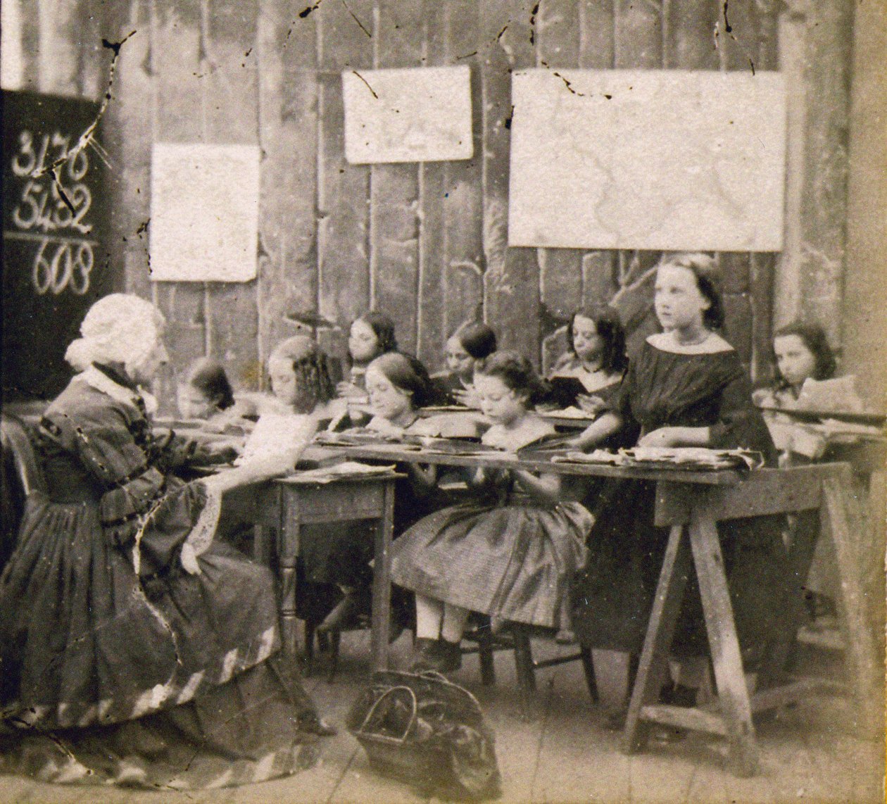 Lección de matemáticas, c.1890 de Frederick (attr. to) Barnard