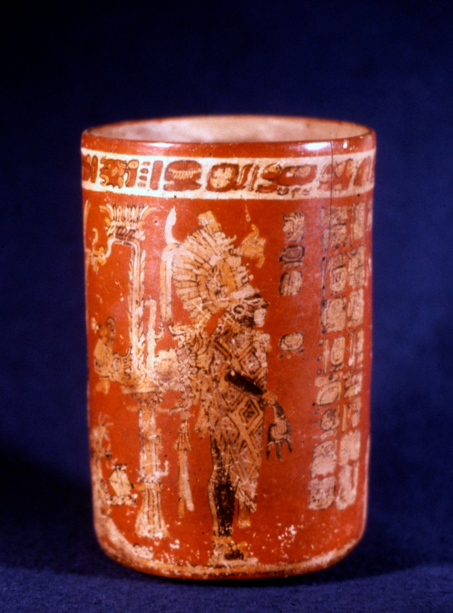 Vasija funeraria maya de Uaxactún, Guatemala, fase Tepeu de Hippolyte Lalaise Devéria