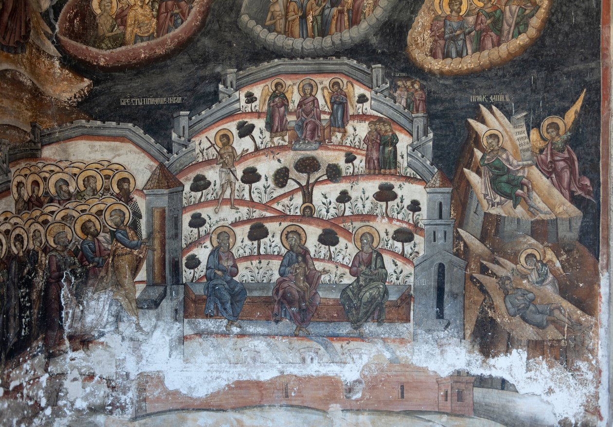 Monasterio (manastirea Cozia). La iglesia. Interior. Pinturas murales. de . .