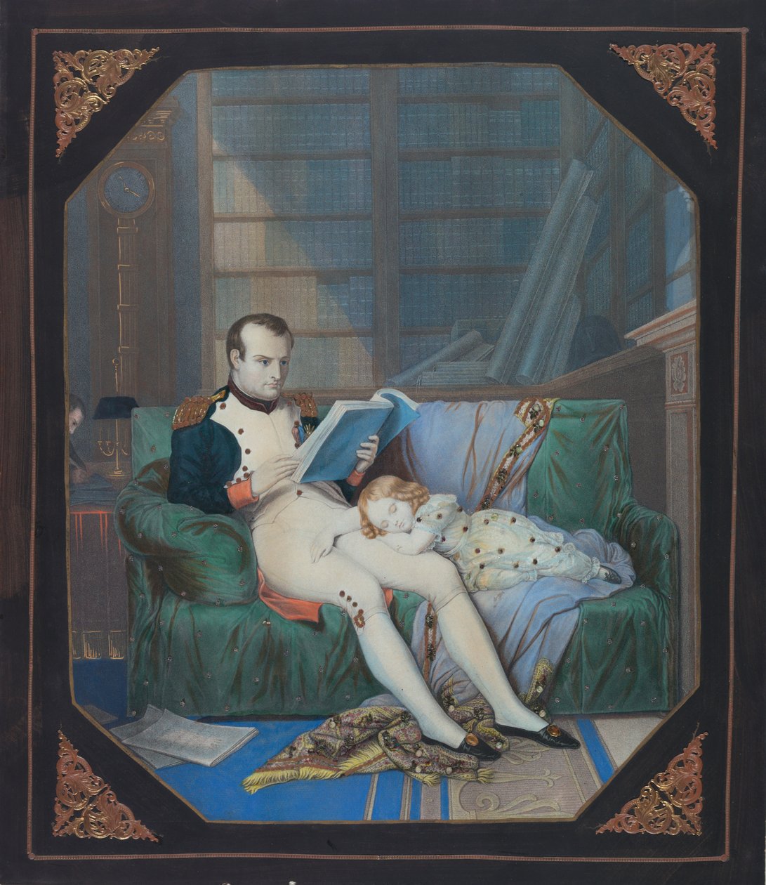 Napoleón en su estudio con el Rey de Roma, c.1860 de . .