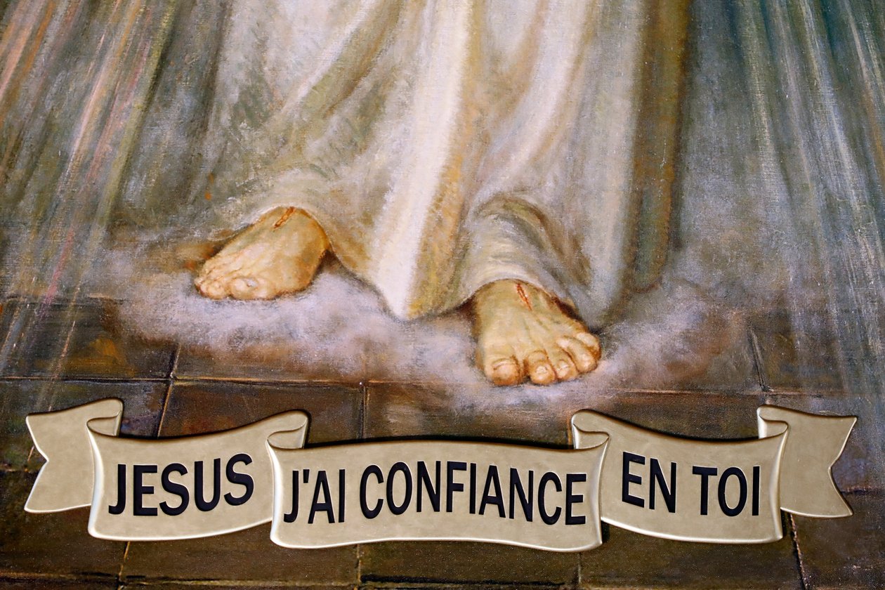 Iglesia Notre Dame de Plaimpalais. Jesús la Divina Misericordia, confío en ti. Francia. de . .