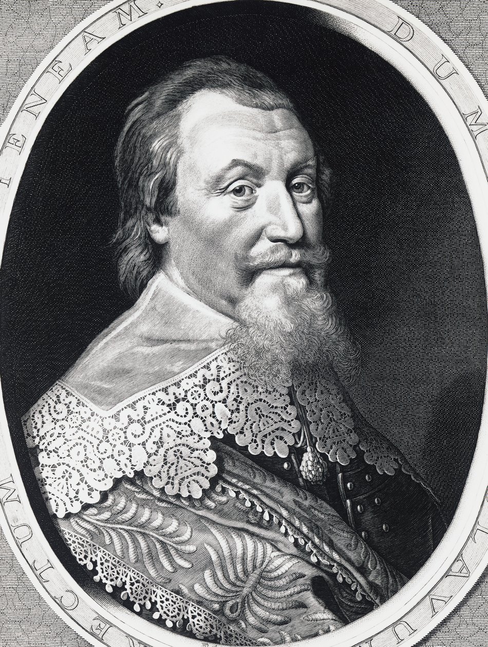 Retrato de Axel Gustafsson Oxenstierna (1583-1654), Gran Canciller de Suecia, grabado de William Walcutt