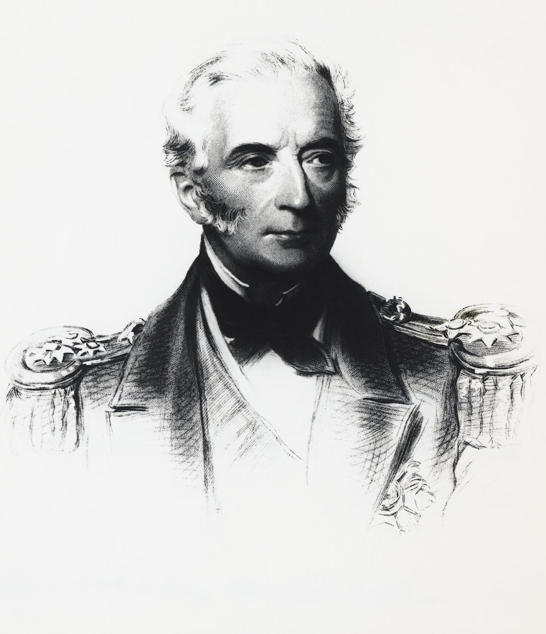 Retrato de Edward Hobart Seymour (1840-1929), almirante de la flota aliada involucrada en enfrentamientos con los Bóxers en China, dibujo de Georg Carl Heinrich Dollmann