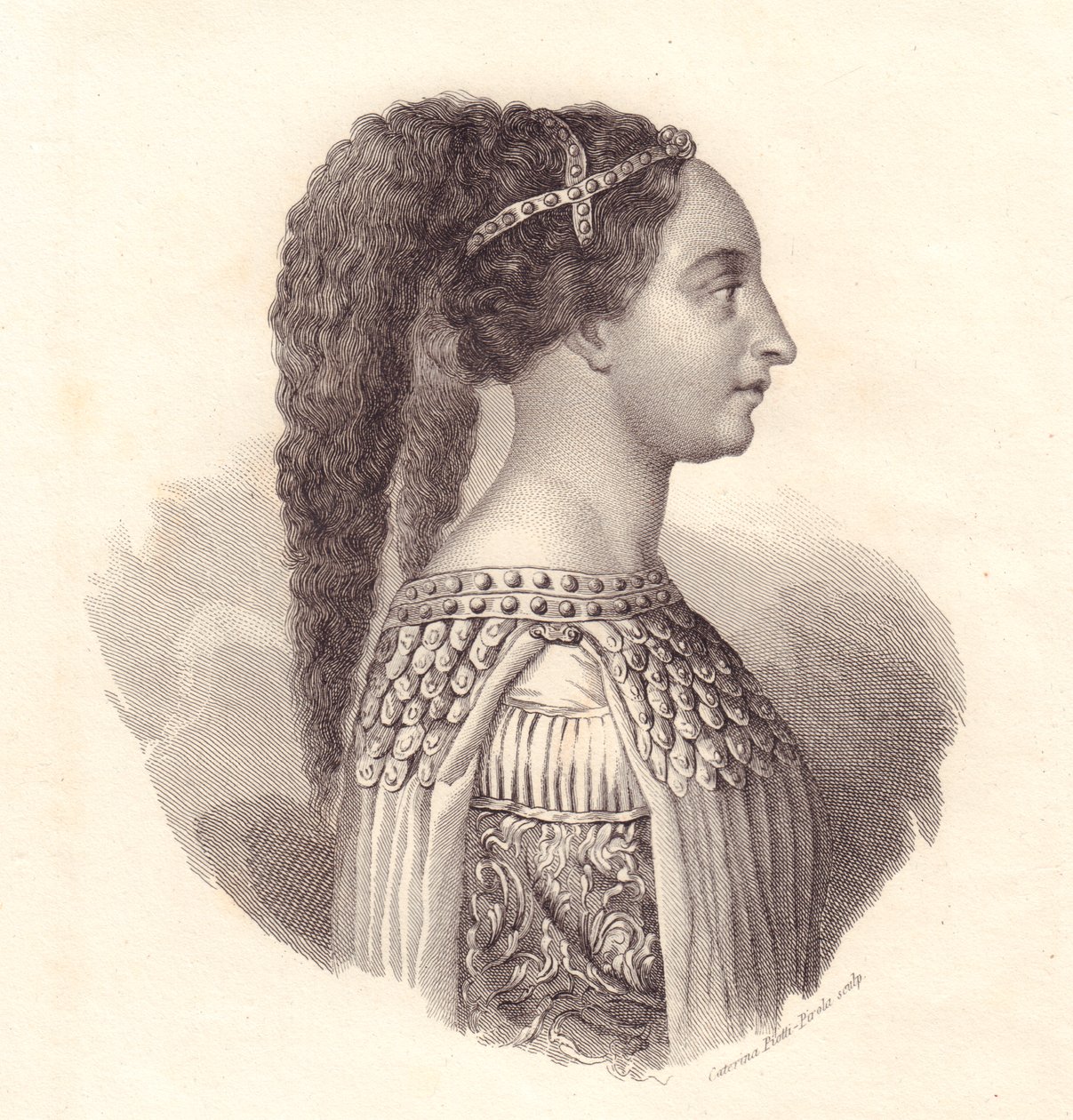 Retrato de la noble italiana Isotta degli Atti (circa 1432-1474) de William Walcutt