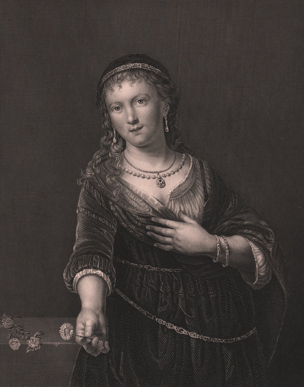 Retrato de Saskia van Uylenburgh (1612-1642), esposa de Rembrandt de William Walcutt