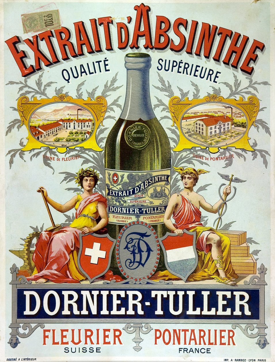 Publicidad para la absenta DOrnier Tuller, cromolitografía 1890 de Frederick (attr. to) Barnard