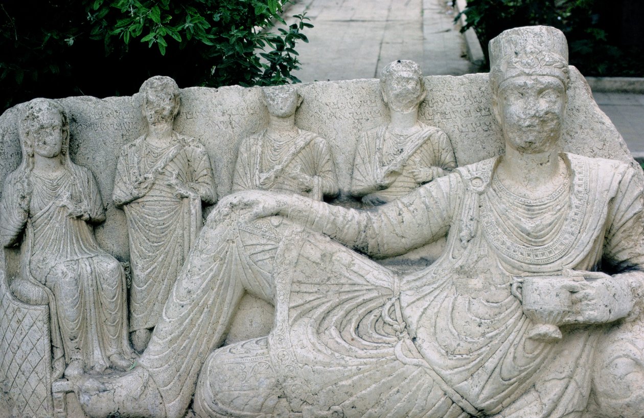 Relieve que representa a una familia de Palmira, probablemente c.10-8 siglo a.C. de Hippolyte Lalaise Devéria