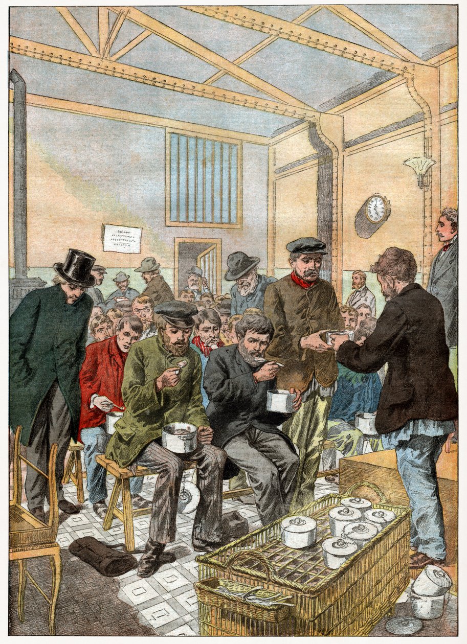 Comedor de beneficencia para vagabundos en París de . .