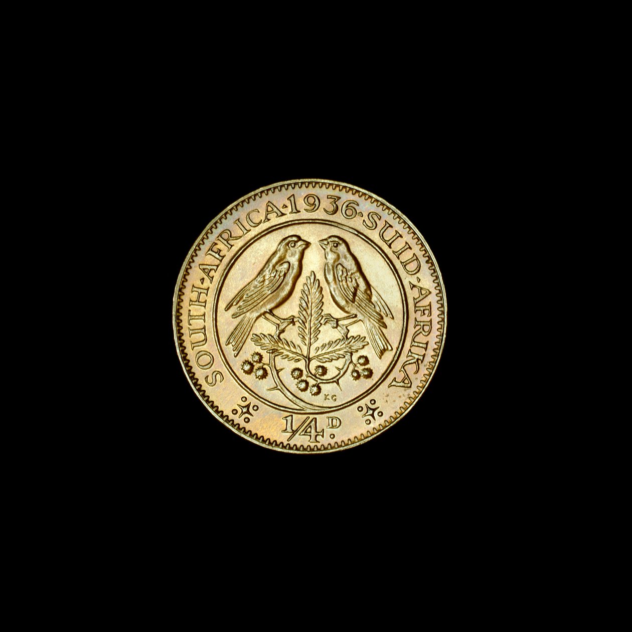 Moneda sudafricana de un cuarto de penique (Farthing) 1936 (foto) de Hippolyte Lalaise Devéria