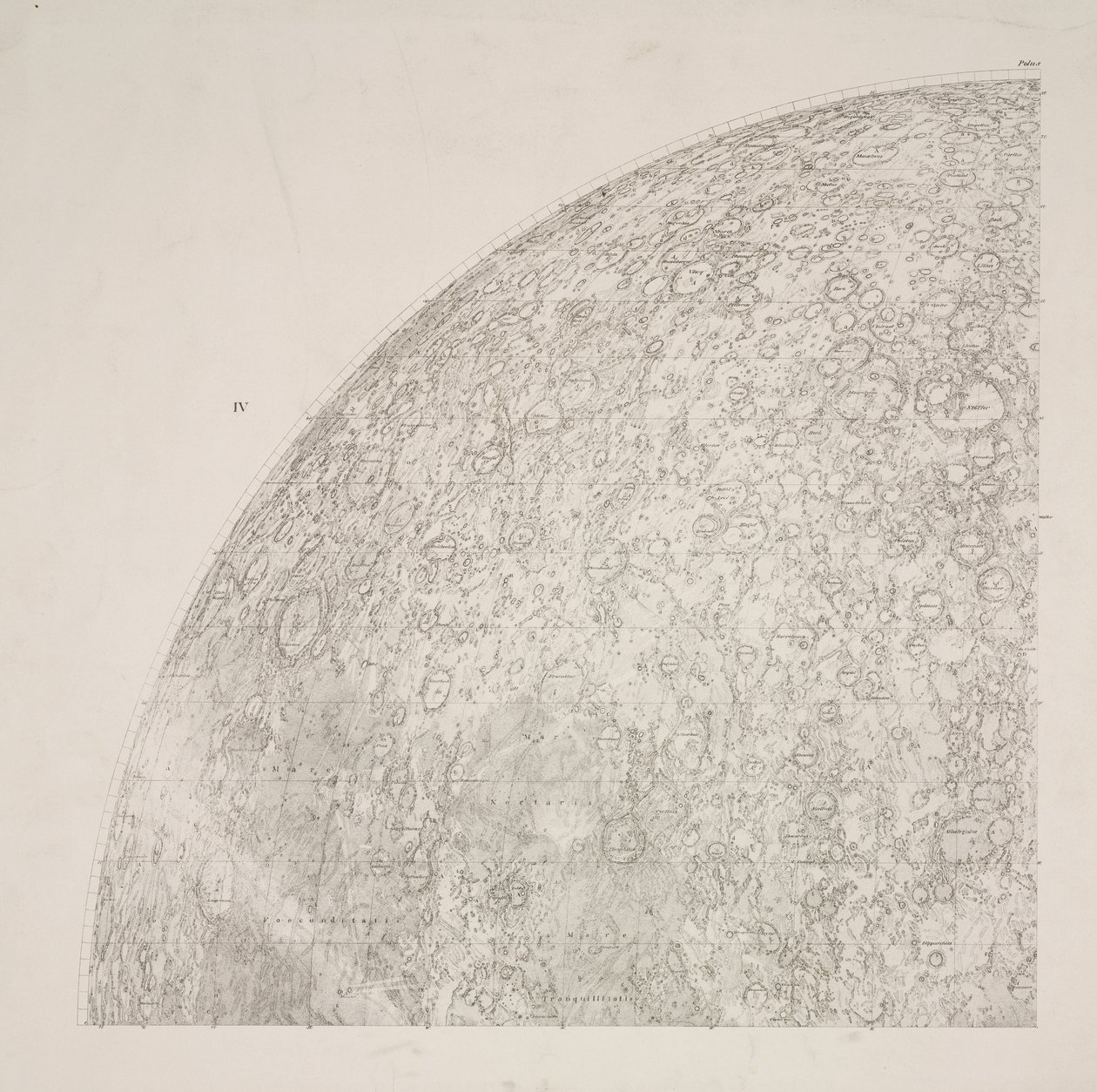 Cuadrante sureste del mapa lunar de Beer & Madler de John Pardon