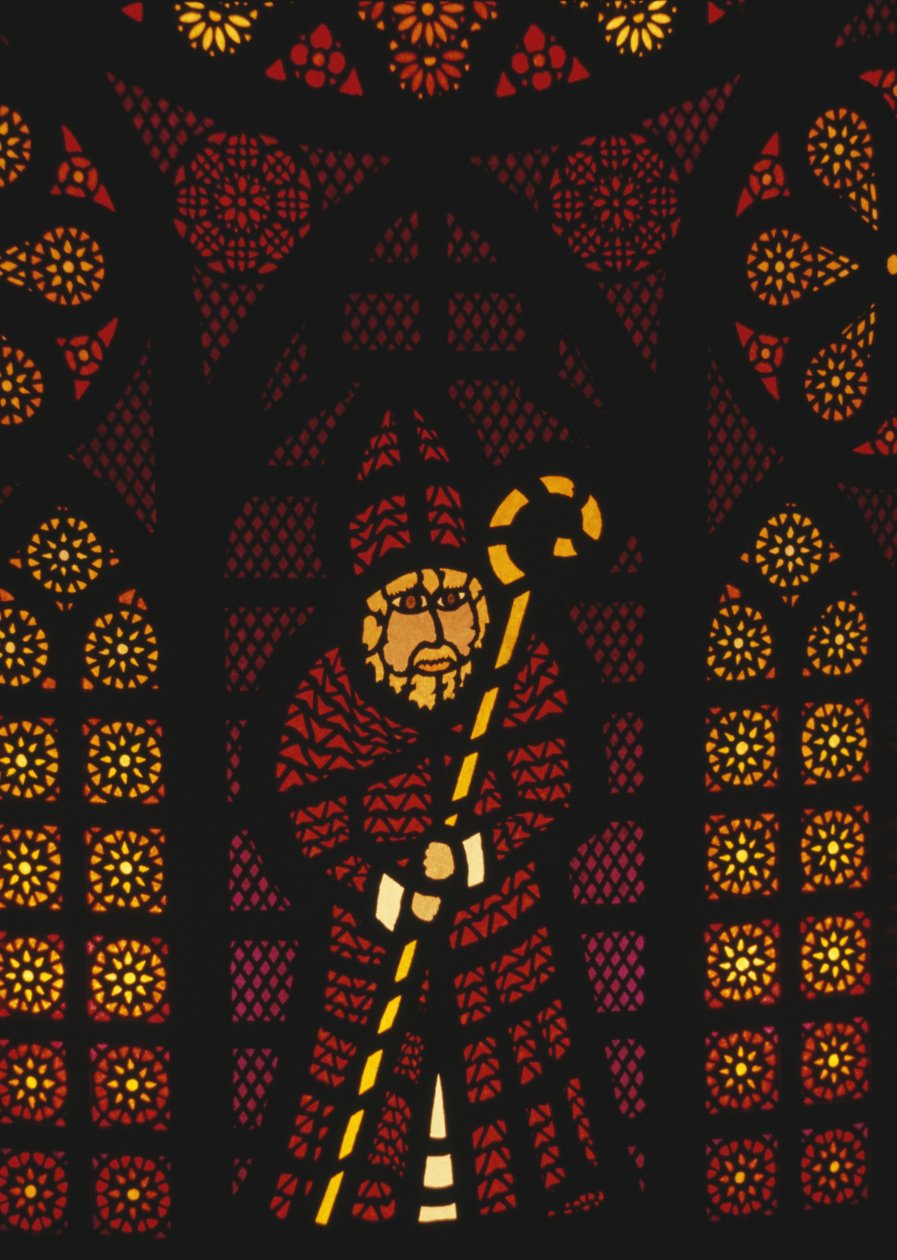 San Nicolás, vidriera en la iglesia de Kusnacht, Cantón de Zúrich, Suiza de William Walcutt