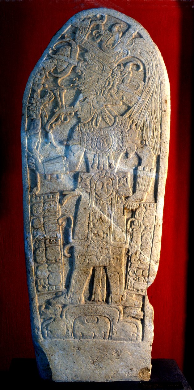 Estela 4 de Machaquilá, Petén, Guatemala, período Clásico Tardío, 6 de mayo de 820 d.C. de Hippolyte Lalaise Devéria