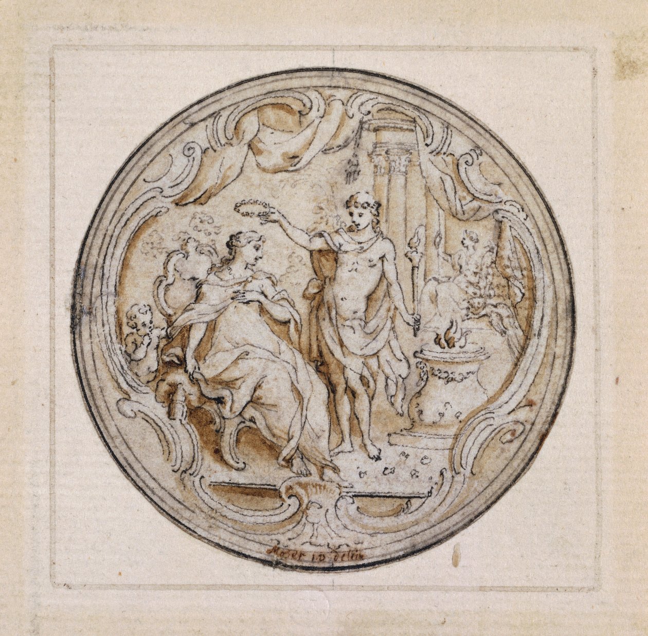 Estudio de diseño ornamental para caja de reloj, por Moser, Inglaterra de William Walcutt