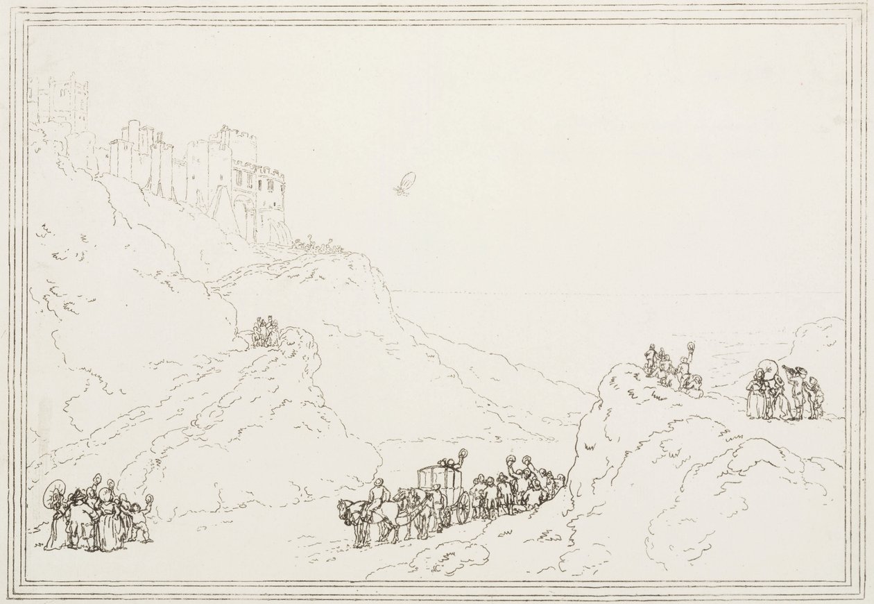 El primer cruce del Canal en globo, 7 de enero de 1785 de Frederick (attr. to) Barnard