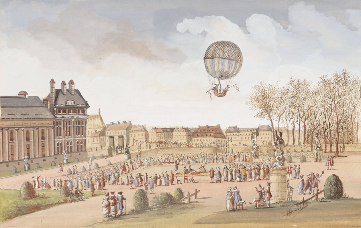 El primer ascenso en un globo de hidrógeno de Frederick (attr. to) Barnard