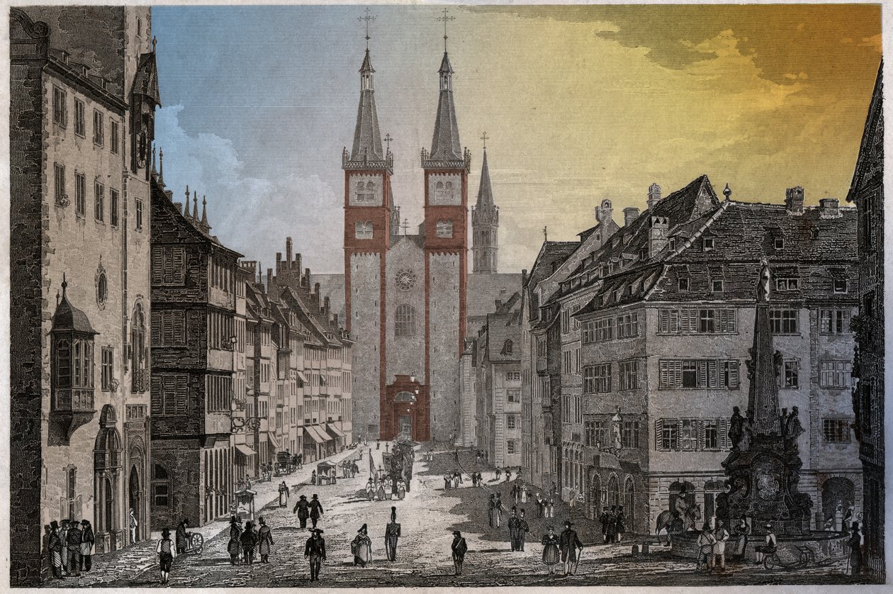 Wurzburg, circa 1830 (grabado) de . .