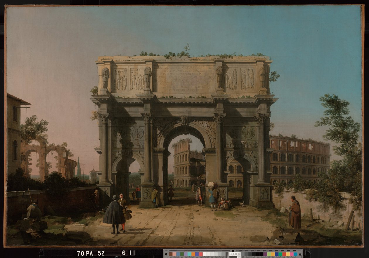 Vista del Arco de Constantino con el Coliseo de Canaletto