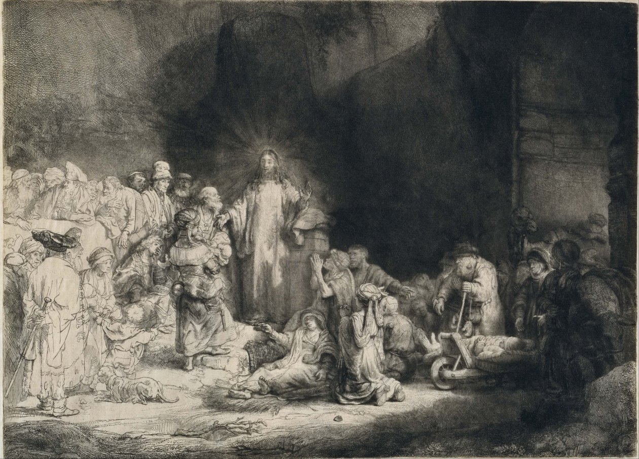 Cristo con los enfermos a su alrededor, recibiendo a los niños (La 