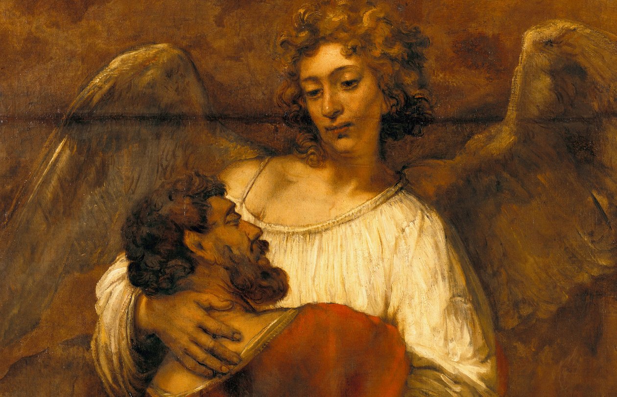 Lucha de Jacob con el Ángel de Rembrandt van Rijn