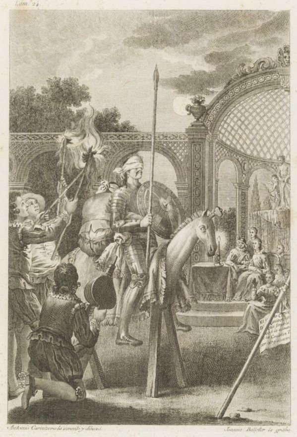 Miguel de Cervantes Saavedra en El ingenioso hidalgo Don Quijote de la Mancha de after Antonio Carnicero