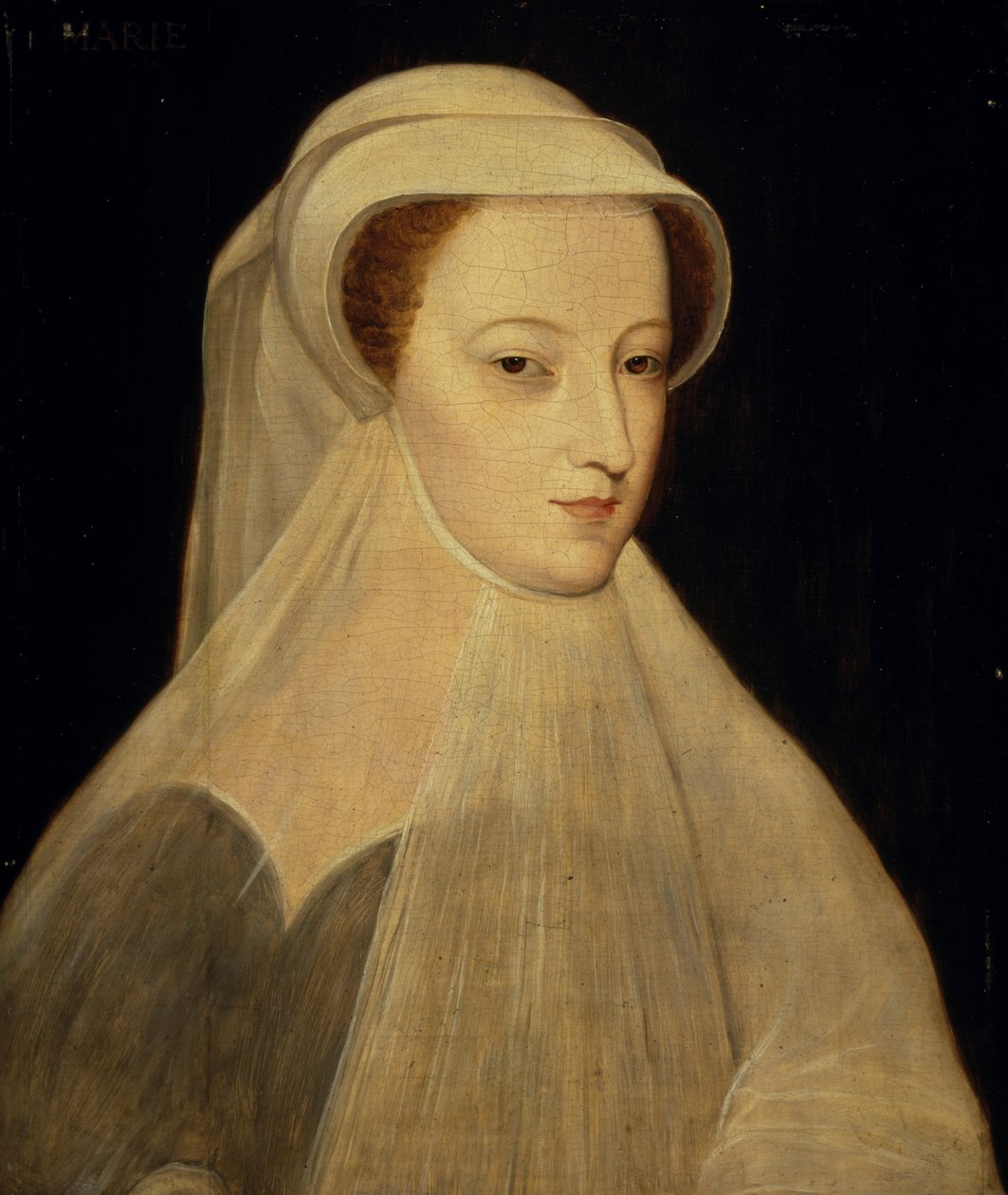 María, Reina de Escocia, 1542 - 1587. Reinó 1542 - 1567 en luto blanco de François Clouet