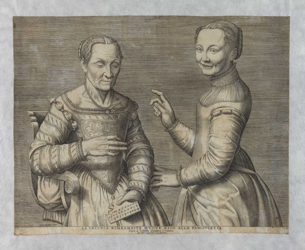 Anciana y niña riendo de after Sofonisba Anguissola
