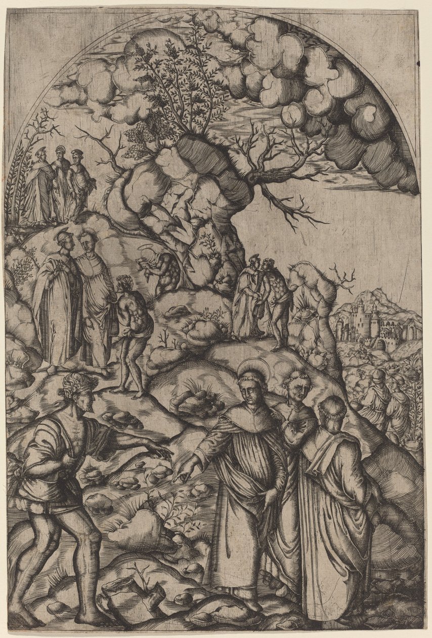 San Filippo Benizzi sanando a un mendigo de after Andrea del Sarto