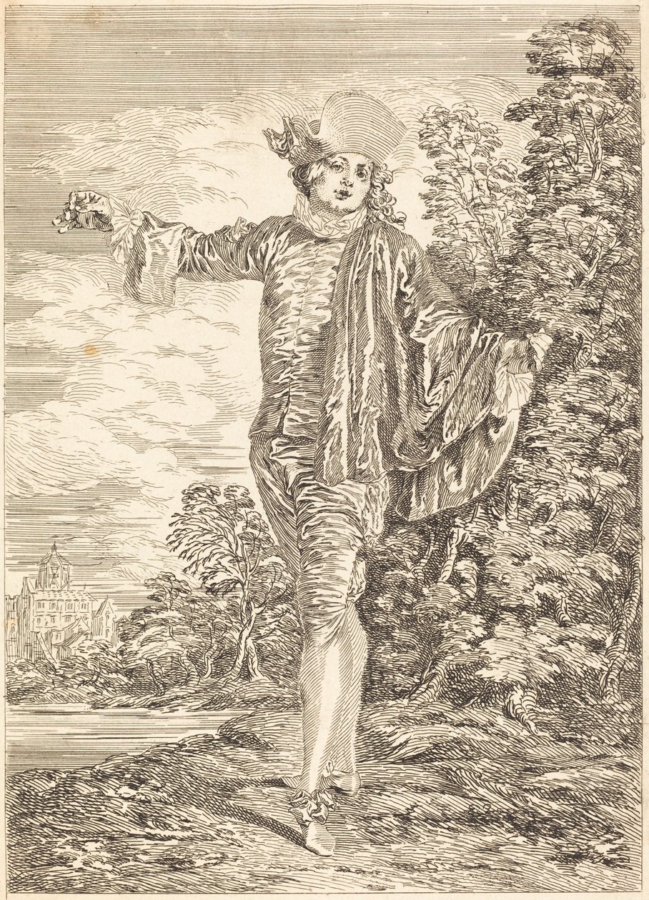 Indiferente de after Antoine Watteau
