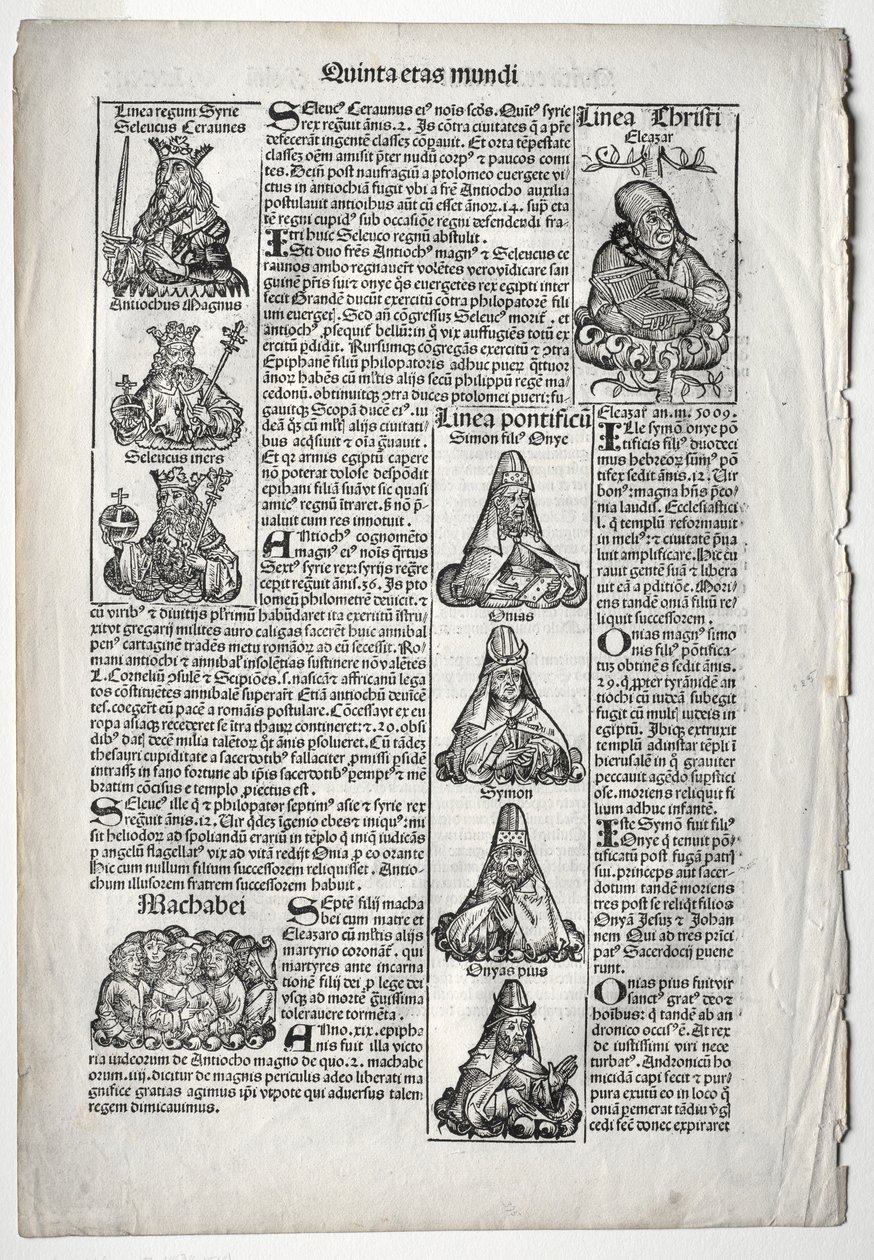 Página genealógica; publicada en la Crónica de Núremberg por Hartmann Schedel de after Augustin Pajou