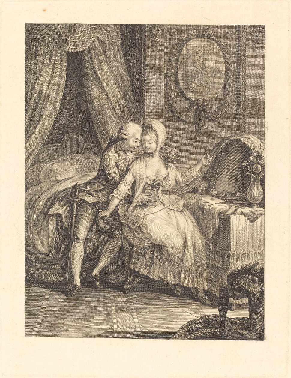 Dama en su tocador de after Charles Eisen