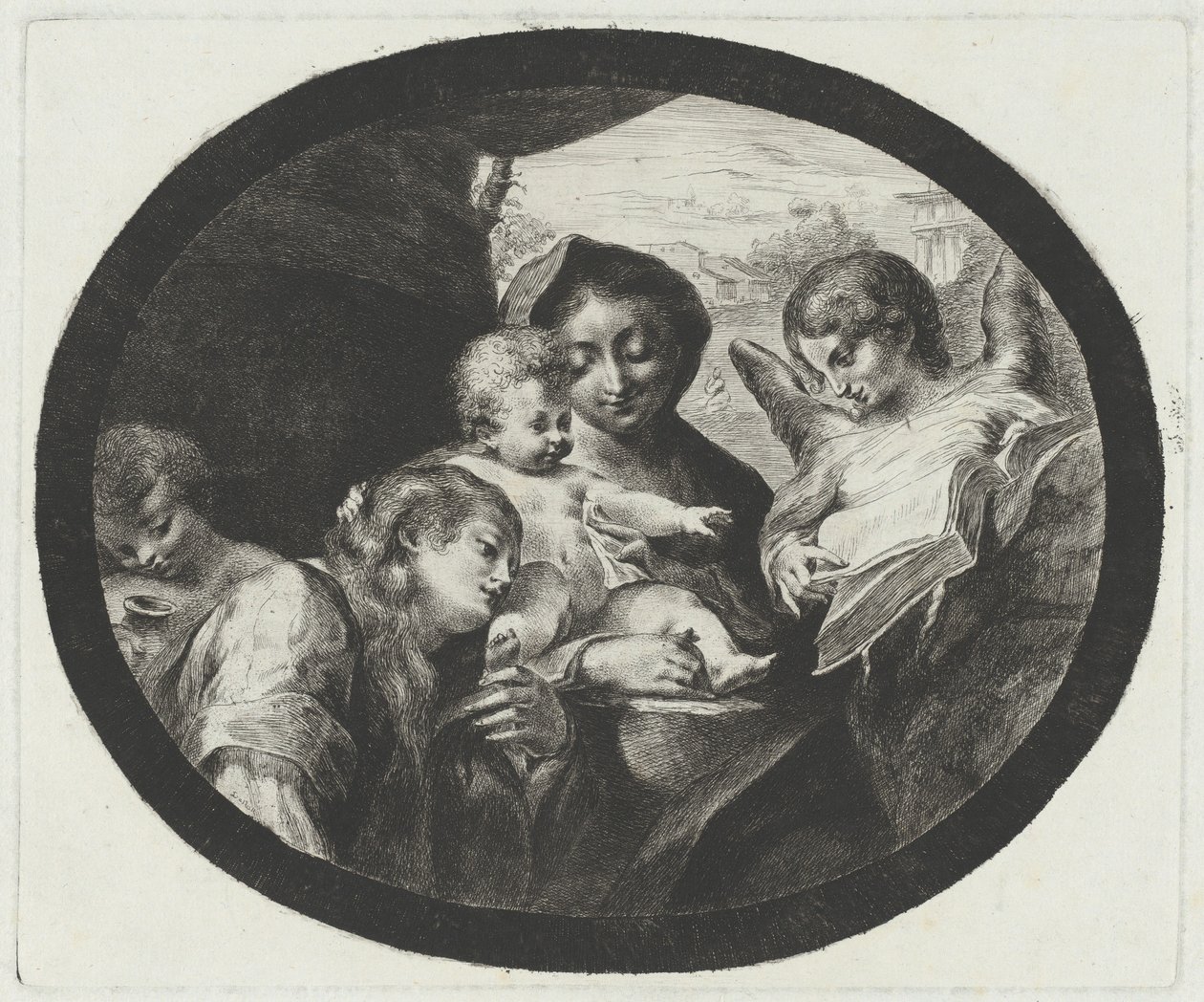 La Virgen y el Niño con Ángeles de after Correggio Vivant Denon
