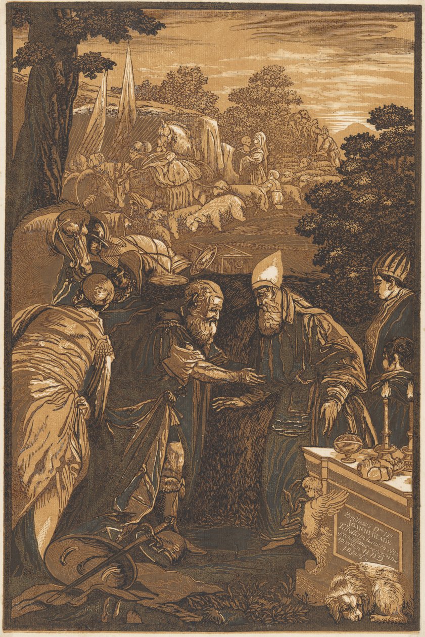 Melquisedec bendiciendo a Abraham de after Francesco Bassano II John Baptist Jackson
