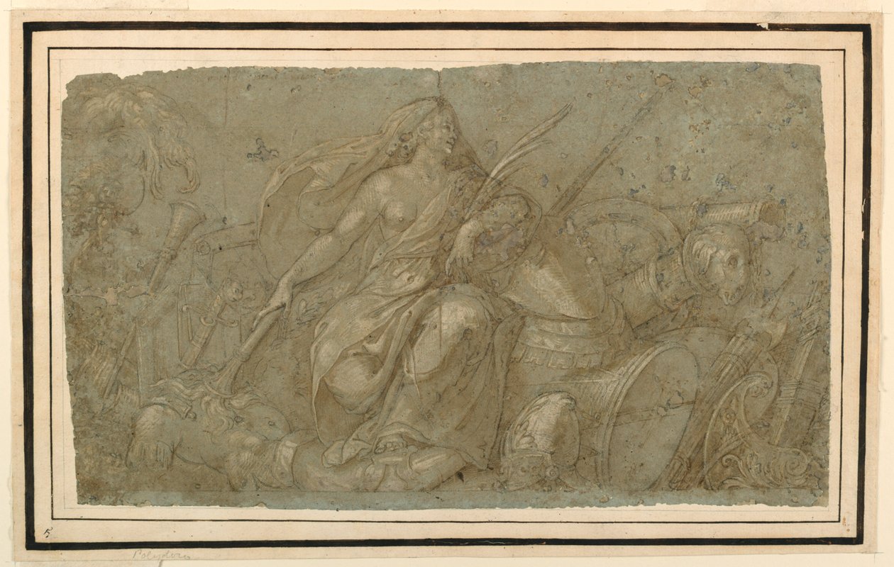 La paz quemando atributos de la guerra de after Francesco Salviati