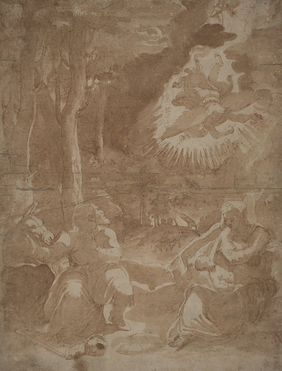 Descanso en la huida a Egipto de after Girolamo Muziano