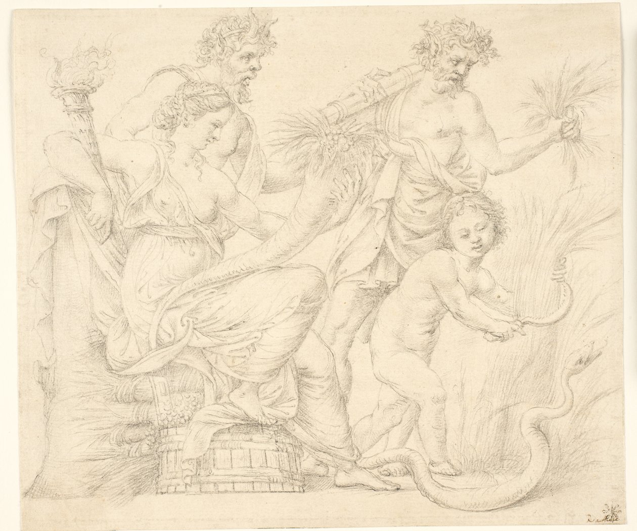 Perséfone y Dionisio de after Giulio Romano