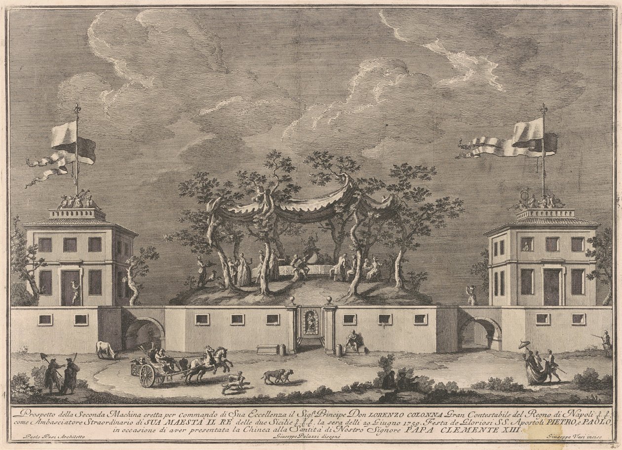 La Segunda Máquina para la Chinea de 1759: Una "Deliziosa" con un Bacanal de after Giuseppe Palazzi Giuseppe Vasi after Paolo Posi