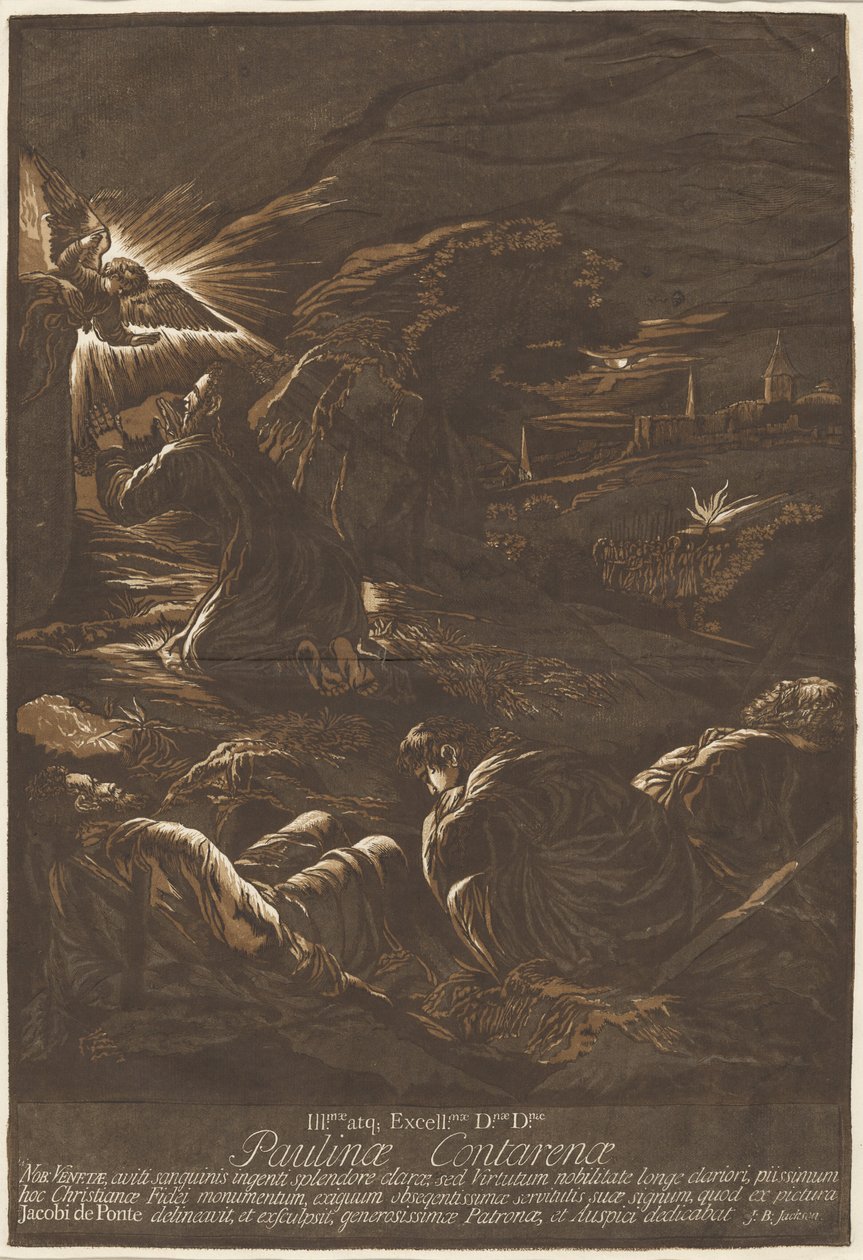 Cristo en el Monte de los Olivos de after Jacopo Bassano John Baptist Jackson