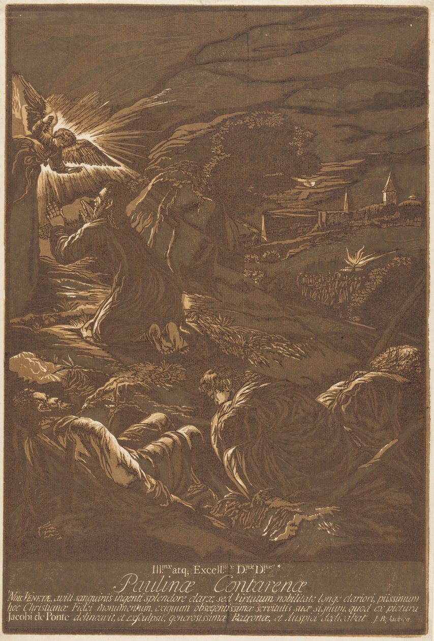 Cristo en el Monte de los Olivos de after Jacopo Bassano John Baptist Jackson