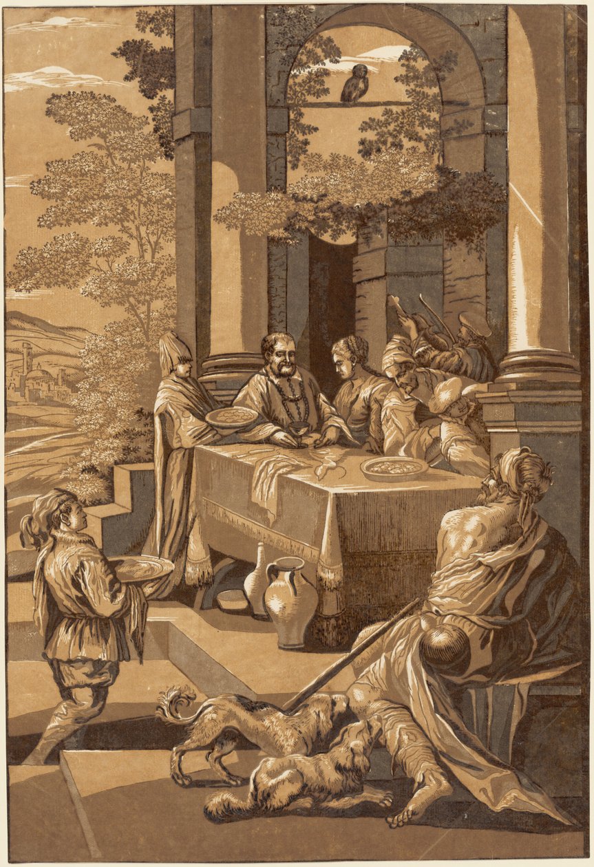 El Rico y Lázaro (Panel Derecho) de after Jacopo Bassano John Baptist Jackson