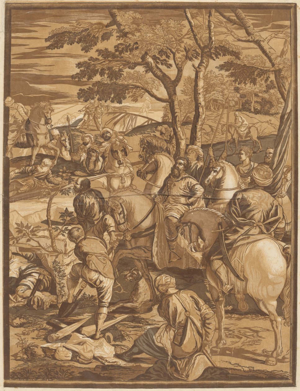 La Crucifixión (Panel Derecho) de after Jacopo Tintoretto John Baptist Jackson