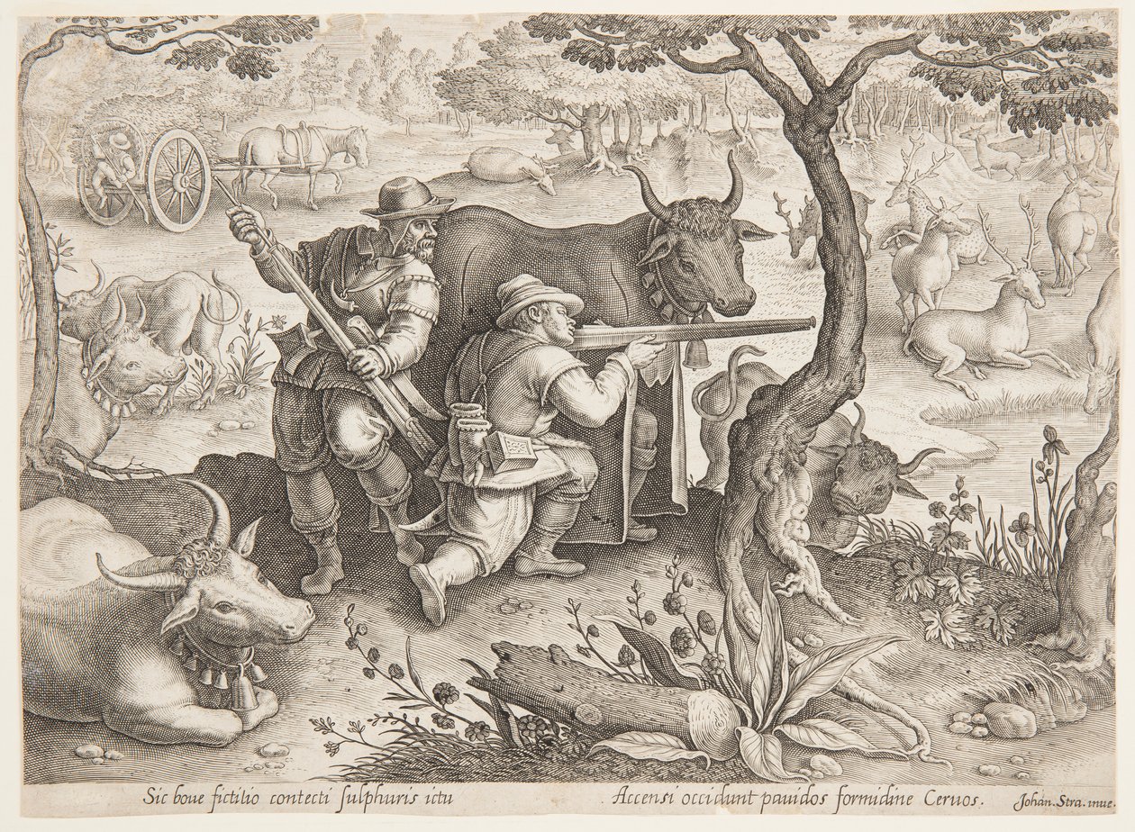 Caza de ciervos de after Jan van der Straet, called Stradanus